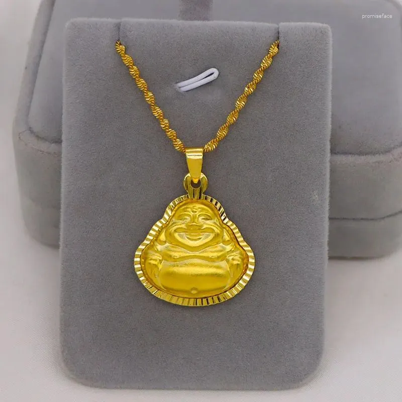 Pendentif Colliers Collier en or dur Femelle Maitreya Imitation Tête de Bouddha Plaqué Pure Mère Cadeau Bijoux