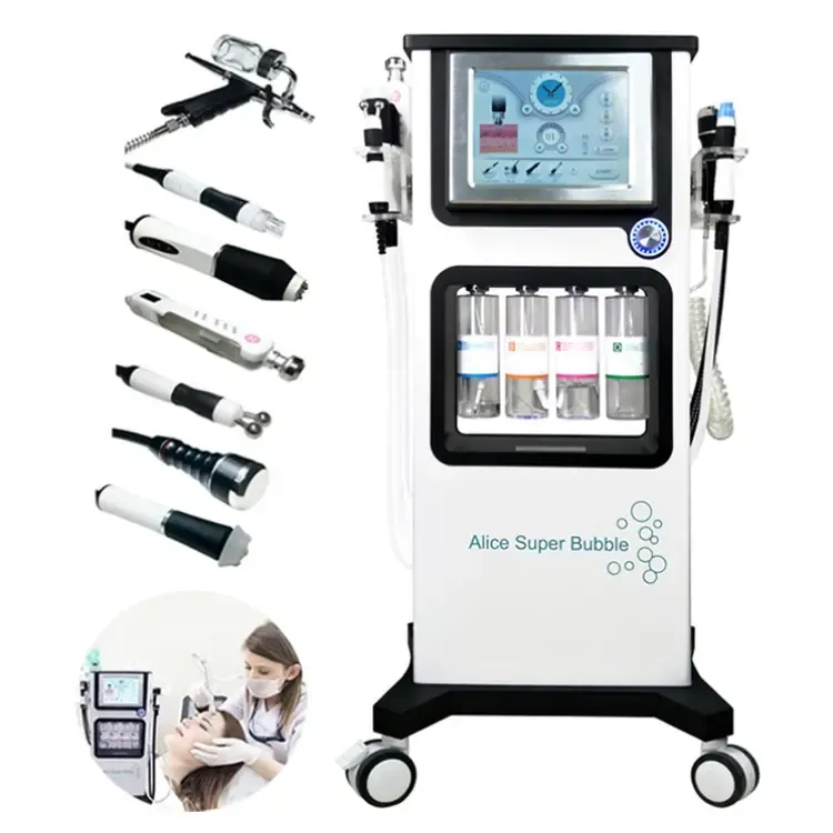 ビューティーサロン韓国7 in 1 Hydra Oxygen Aqua Peel Solution Diamond Dermabrasion RF Face Lift Ultrasound Anti Wrinkle Facial Beauty Machine