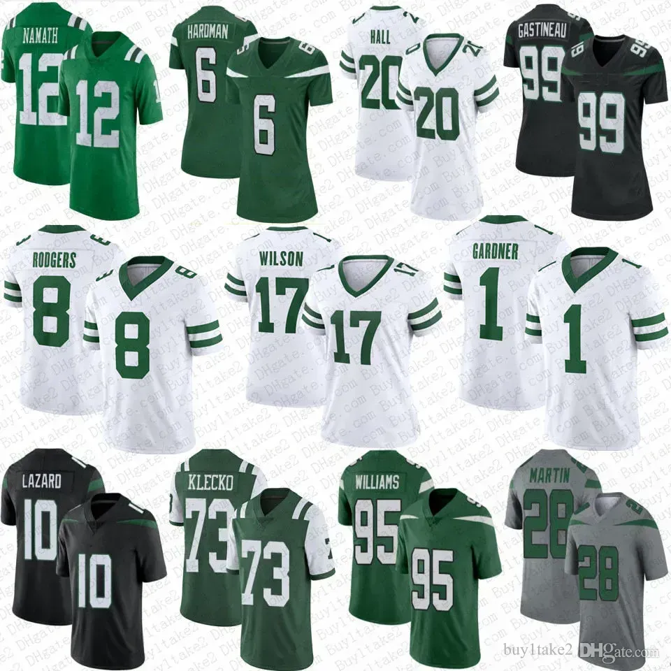 YorkJetsRodgers Ahmad Sauce Gardner Fußballtrikot Garrett Wilson Klecko
