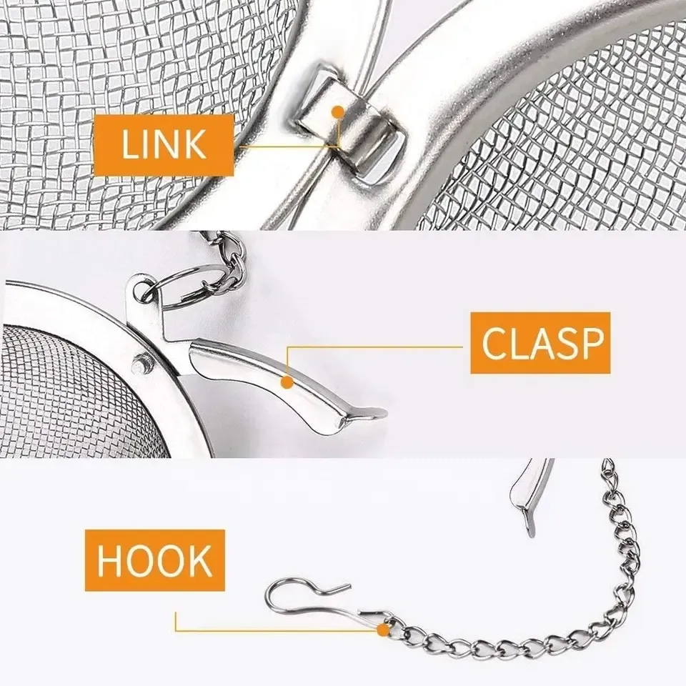 Colanders sil 100st teaware rostfritt stål mesh te boll infuser silver sfär krydda te-filter filtrering ört kopp dryck verktyg droppleverans i0413