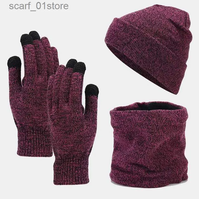 Conjuntos de gorros y bufandas para hombre y mujer, gorro de invierno, bufanda Gs, conjunto de 3 piezas, tejido cálido, conjuntos de invierno para esquiar al aire libre, UnisexL231113