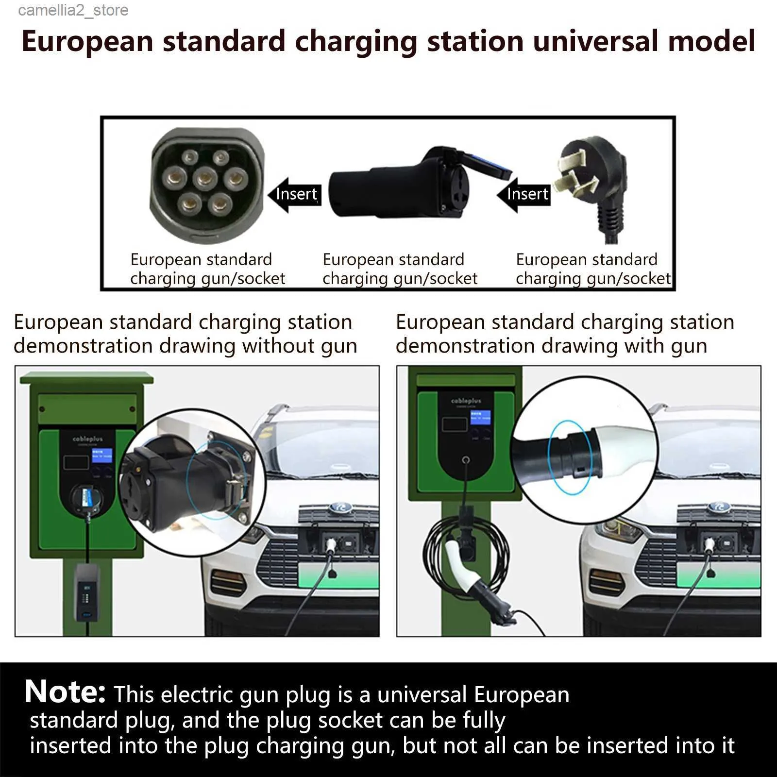 Adapter Type 2 To Schuko Electric Car Charger Plug, 16 A, 0.5/4 M. Easy Charging On Charging Stations / Wall Boxes,Use Of 230 V Chargers For E-Bike, E-Scooter, Motorcycle,IP55