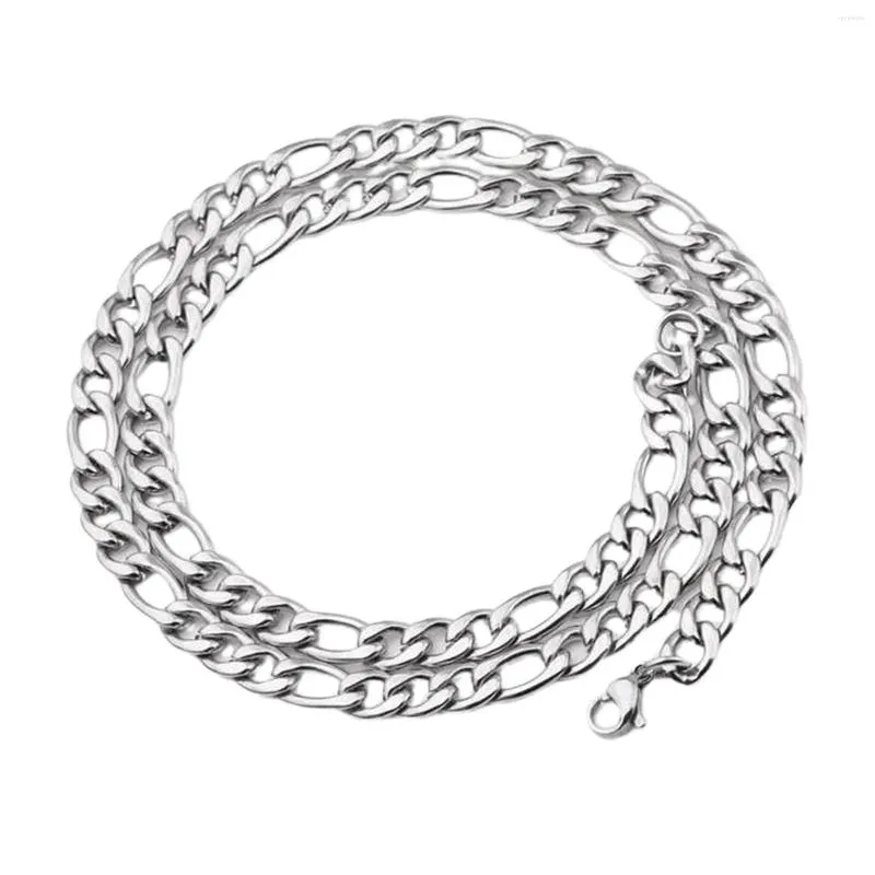 Kedjor 24 tum män kvinnor gåva kubansk kedja halsband länk 7mm bredd tillbehör diy mode smycken titanium stål robust enkel hiphop