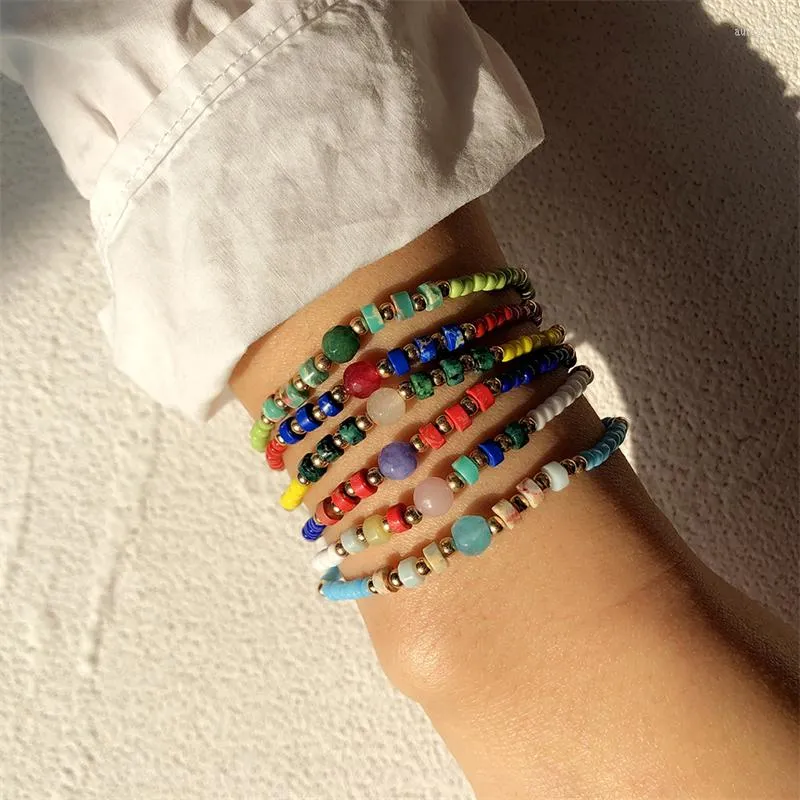 Przyjaźń Naturalna ręcznie robiona Bransoletka Rope Miyuki Cienkie bransoletki dla kobiet jogi biżuteria imitacja Pearl Akcesoria