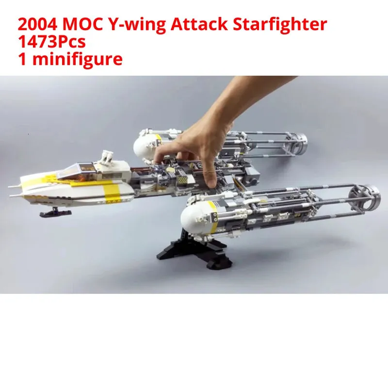 Diecast Model Y Wing Starfighter Lepining Wars Space Fighters Block Kompatybilny 05040 Zabawki Wszechświat Figury świąteczne prezenty 231110
