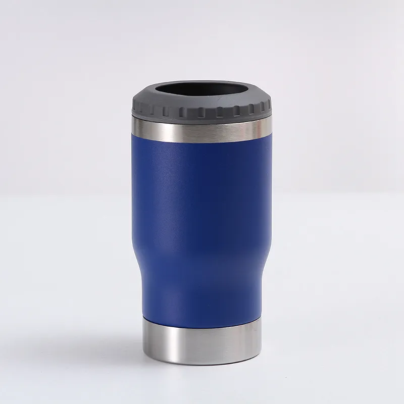 12 Oz Dubbelwandige Geïsoleerde Blikje Koelere Tuimelaar Bierfles Drankkoeler Zilver