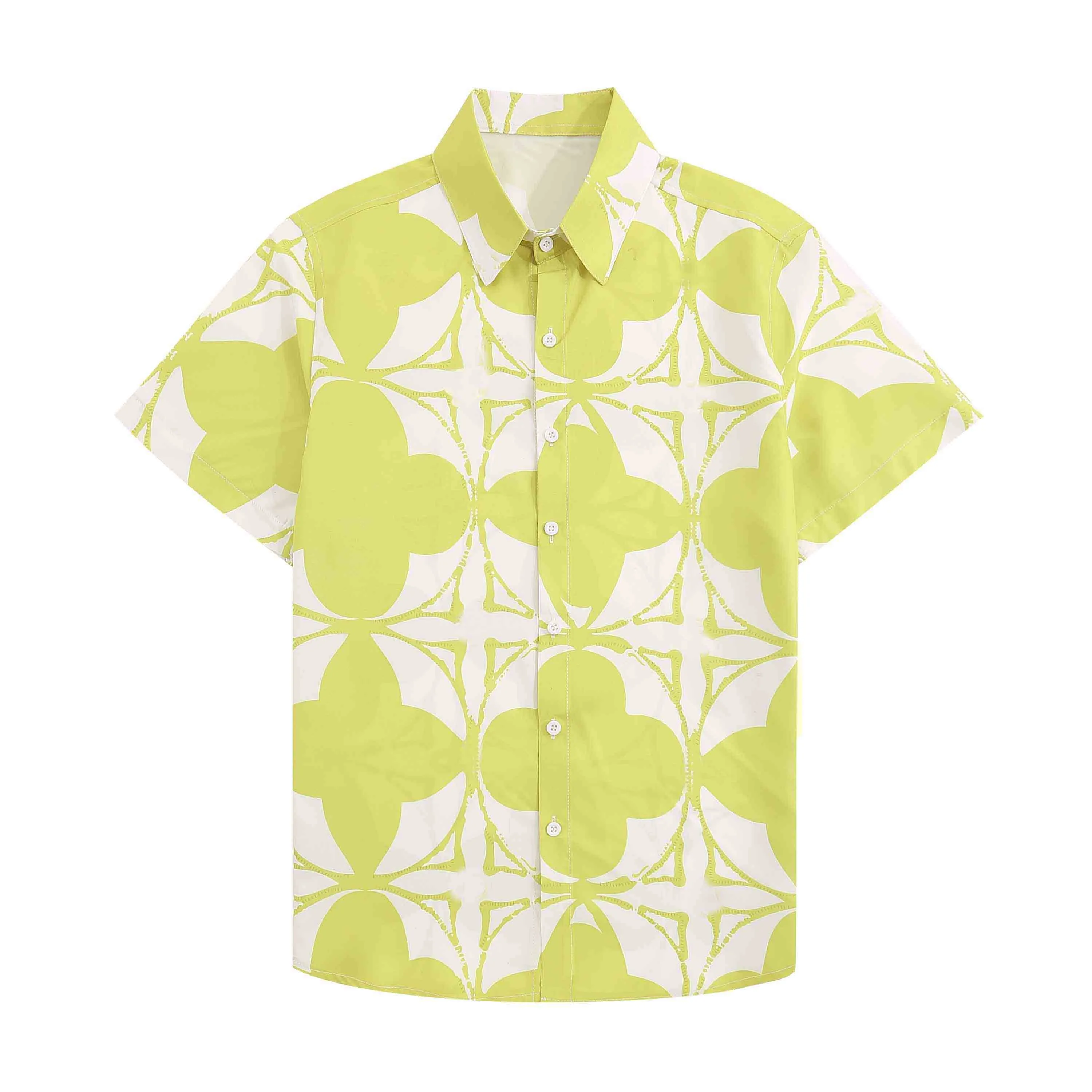 Men's Casual Shirts Male Top Sea Boat Coconut Tree Print Soft Menswear Beach Vacation Shirt Dating Wear