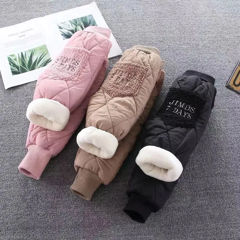 Hosen Winter Kind Dicke Fleece Hose Herbst 1-6Y Kinder Gerade Warme Sport Hose Baby Mädchen Elastische Taille Jogger Sweatpant für Jungen 231113