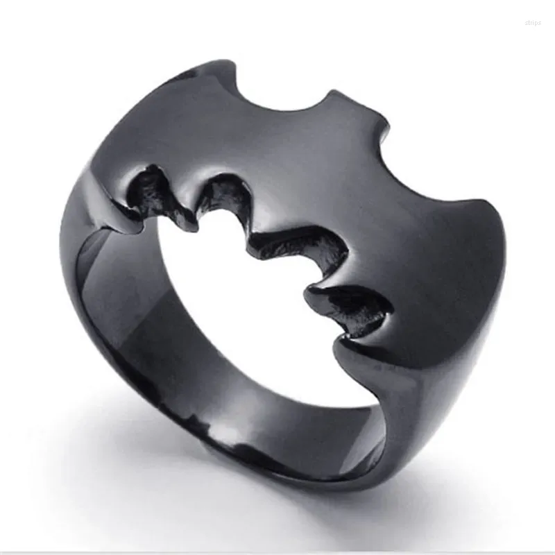 Bagues de cluster Mode Black Bijoux pour hommes Bat Bague en acier inoxydable Taille 7 à 14