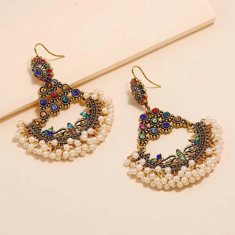 Dangle Earrings Seanlov Exquisite Bohemian Pearl Colorful Crystal Pendantファッション美しい女性の宝石ギフト