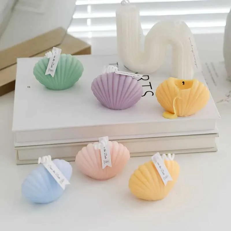 3pcs Candles Shell Candle Украшение на день рождения