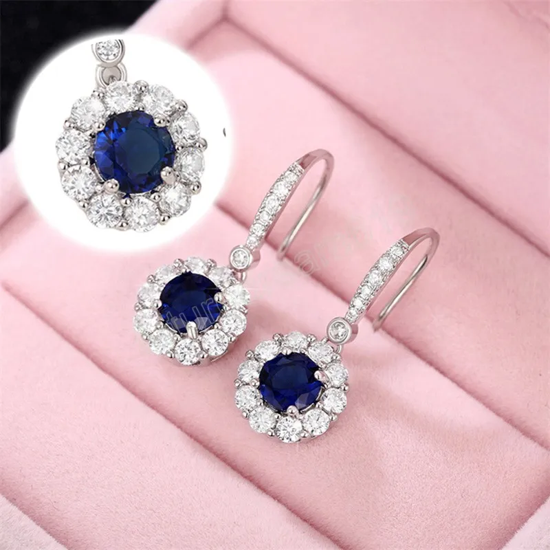 أقراط الأزياء الأزرق العميق للنساء المصممة حديثًا عن آلات الزفاف ، وهي مجوهرات زفاف مصممة