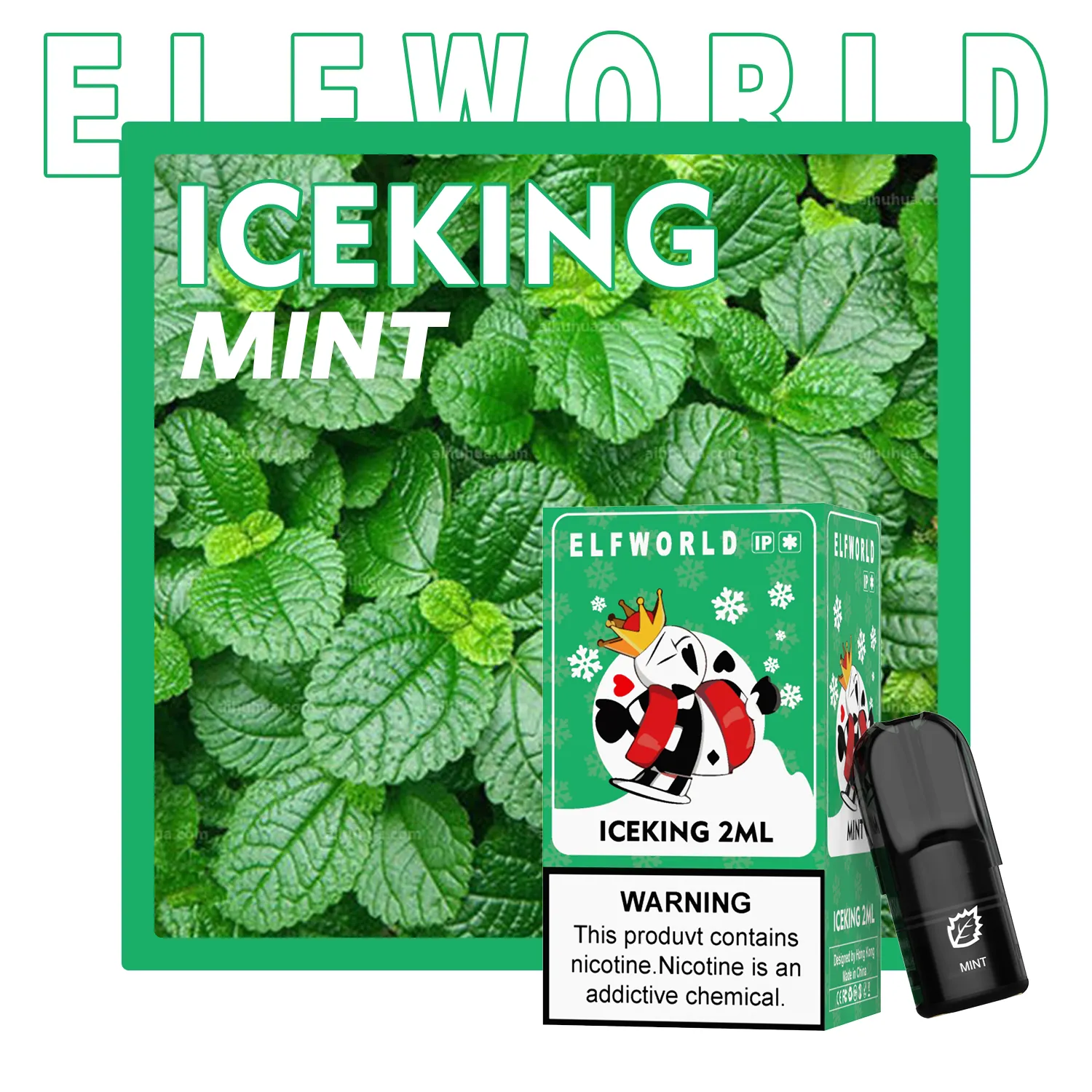 UK Europe Hot-Spelling Elf World Iceking 600 Puff Wymienna 2 ml podwieszka pen vape