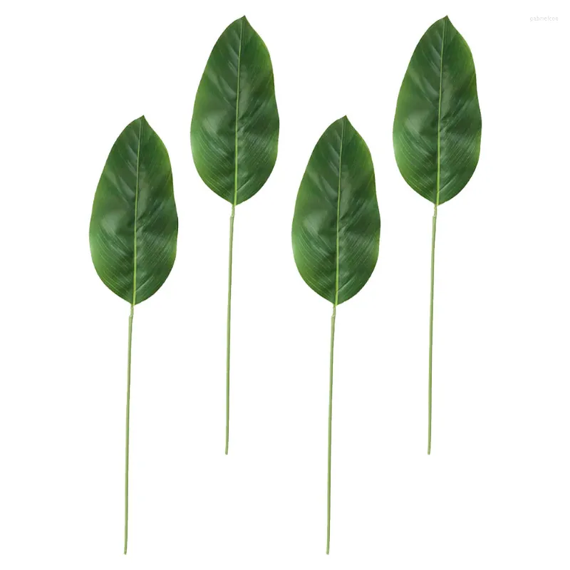 Dekorativa blommor 4 PCS Hawaiian Leaves Stems House Ornament Imitation Tree Leaf Home Decor Artificial Flower Palm