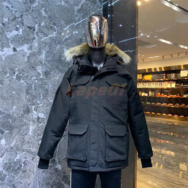 Hommes Puffer Vestes Canada Manteau d'hiver Designer Vêtements de plein air Vêtements d'extérieur Hommes Femmes Big Fur Vêtements à capuche Doudoune Manteaux Parka Taille XS-2XL