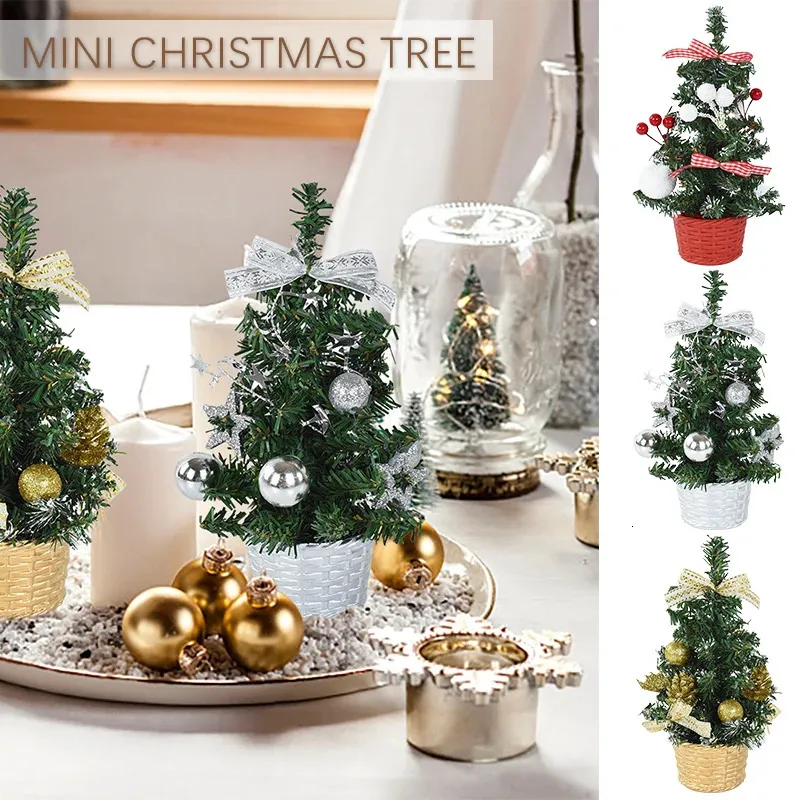 Sapin De Noël Artificiel Mini 60cm - Déco De Table Avec Ornements Inclus, Idéal Pour Maison Et Bureau
