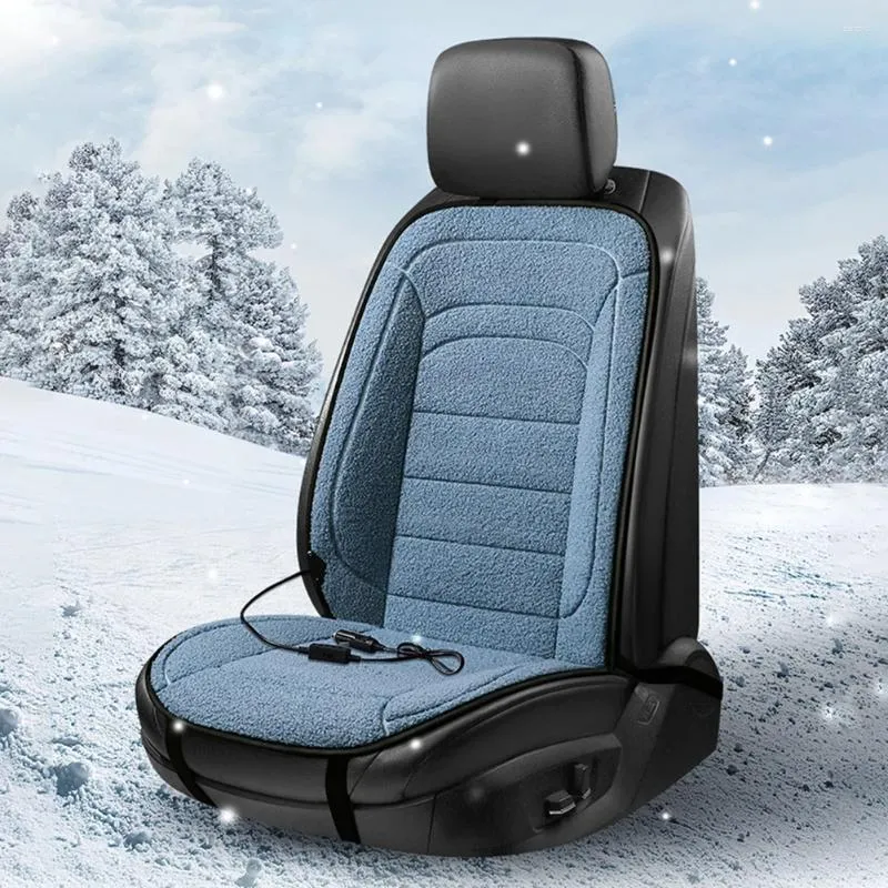 Car Seat Covers 12V Electric Heater Quick Heating Heated Pad Temperature Control Winter Cushion Plush Interior Accessories