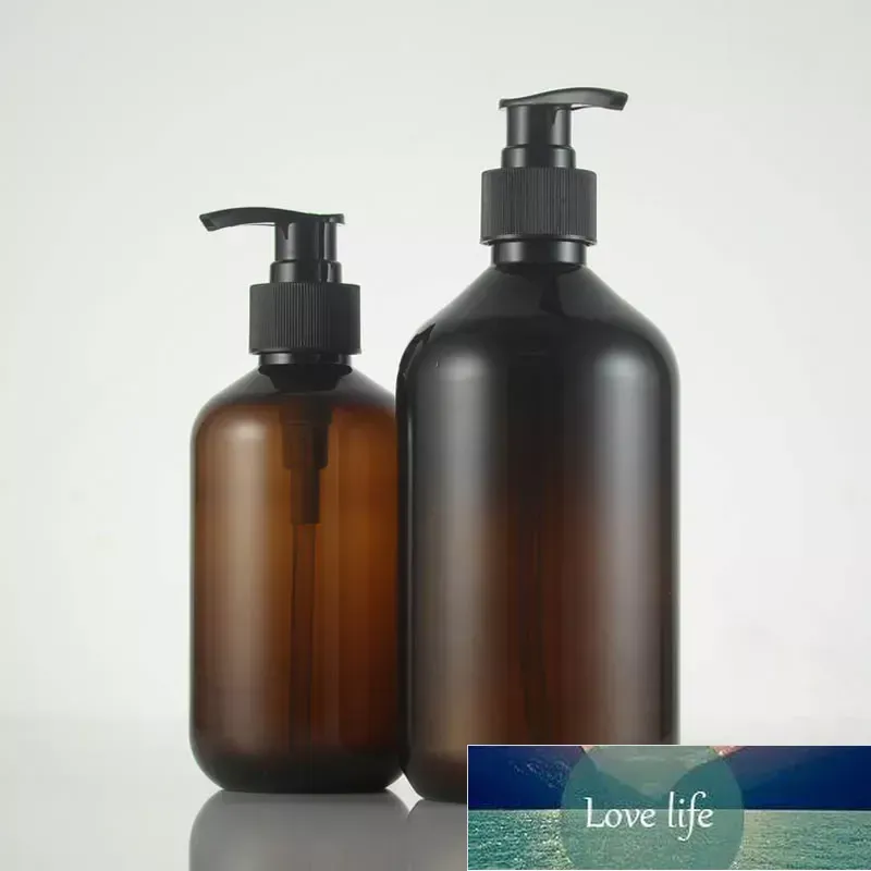 Großhandel 10 OZ 16 OZ bernsteinfarbene Plastikflaschen mit Lotionspumpen zum Organisieren von Seife, Shampoo, BPA-frei, 300 ml, 500 ml, Top-Qualität