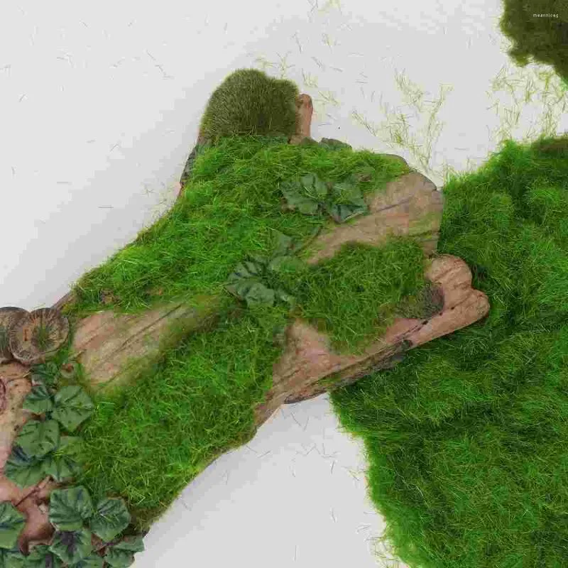 Декоративные цветы 4 шт. Цветочные вазы ландшафтные настенные садовые растения Искусственные микро -бонсайские аксессуары нейлоновое газон зеленый стекло