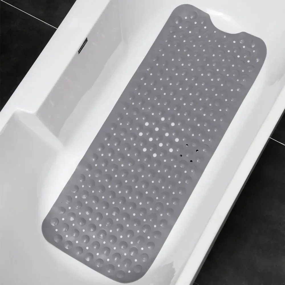 Tapis de bain 100*40 cm tapis de douche de baignoire antidérapant et grand tapis de baignoire avec ventouses tapis de salle de bain lavables en machine avec Drain 231024