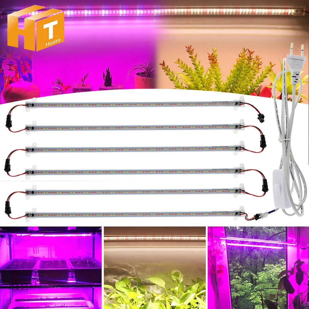 Grow Lights LED Grow Light 220V 75 lysdioder 50 cm LED Grow Tube 2-12st med EU-pluggsolliknande fullspektrum för inomhusblommor som växer. P230413