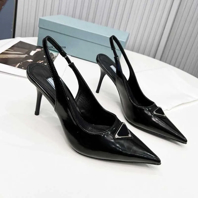 2023 Casual Shoes Women Brushed Leather Slingback Pumps Shoes High-heel Pointed Toe Pumps Lady Heels Sandals Wedding Fashion Party new fashion high quality