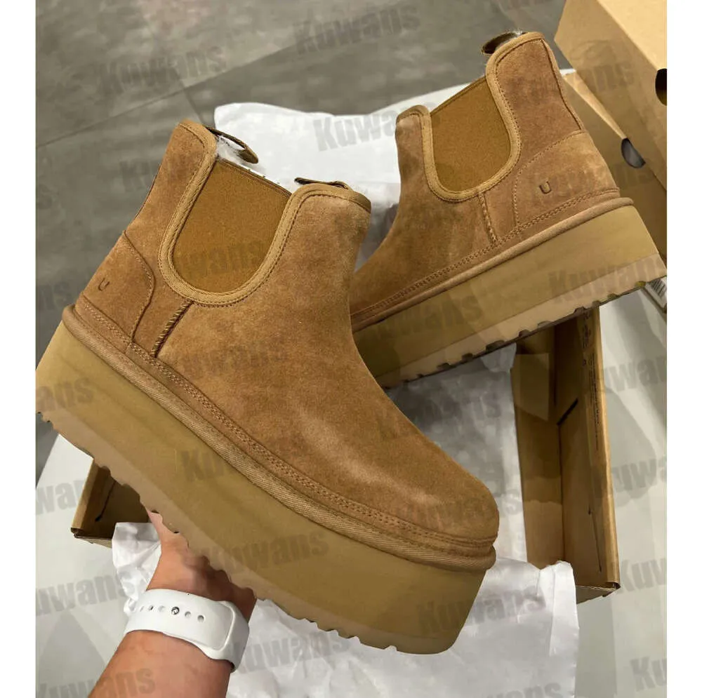 Stivali Chelsea Piattaforma Neumel Zip Suede Women Classic Mini Boot Chestnut Australia Ankle Snow Snow Showkin Comfort Winter Fuzzy Fuzzy