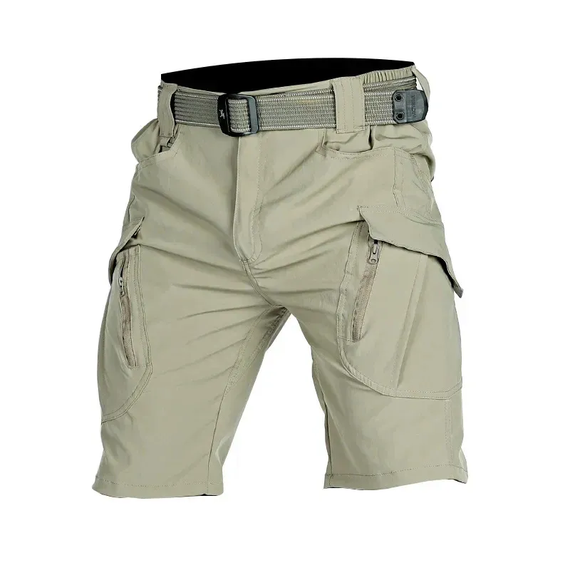 Mens Tactical Trousers Quick Dry Mid Length Cargo Shorts
