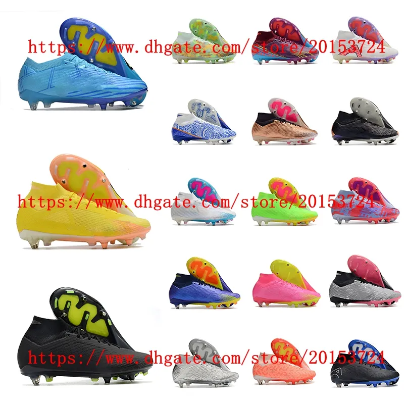 Scarpe da calcio Mercurial Superfly IX Elite SG scarpe da calcio tacchetti uomo scarpe calcio Blu Arancio