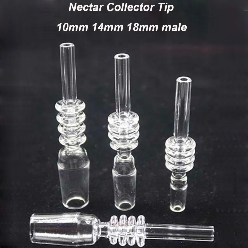 100pcs Quartz 네일 팁 NC 키트 10mm 14mm 18mm 수컷 쿼츠 네일 팁 유리 봉 DAB 밀짚 오일 장비 대 티타늄 팁 오일 버너 파이프 용 도구