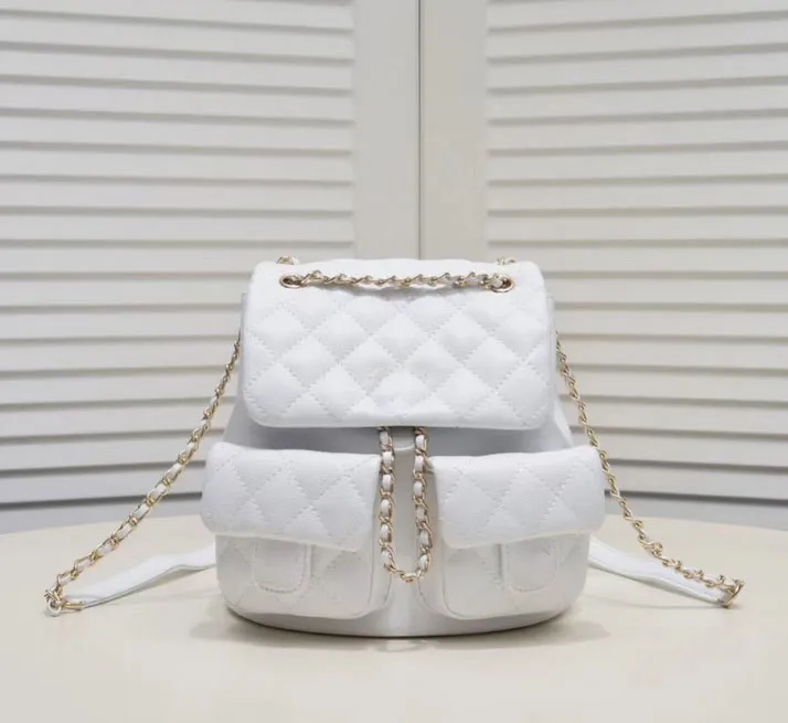 Designväska kvinnors ryggsäckväskor klassiska handväskor komposit på läderkoppling axelväska kvinnlig handväska handväska diamantgitter vit väska hobo väskor