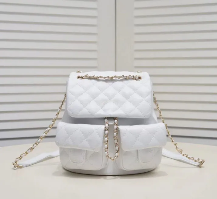 Women s Designer Backpack Handbag Genuine Leather Hobo Tote Diamond Lattice White Purse