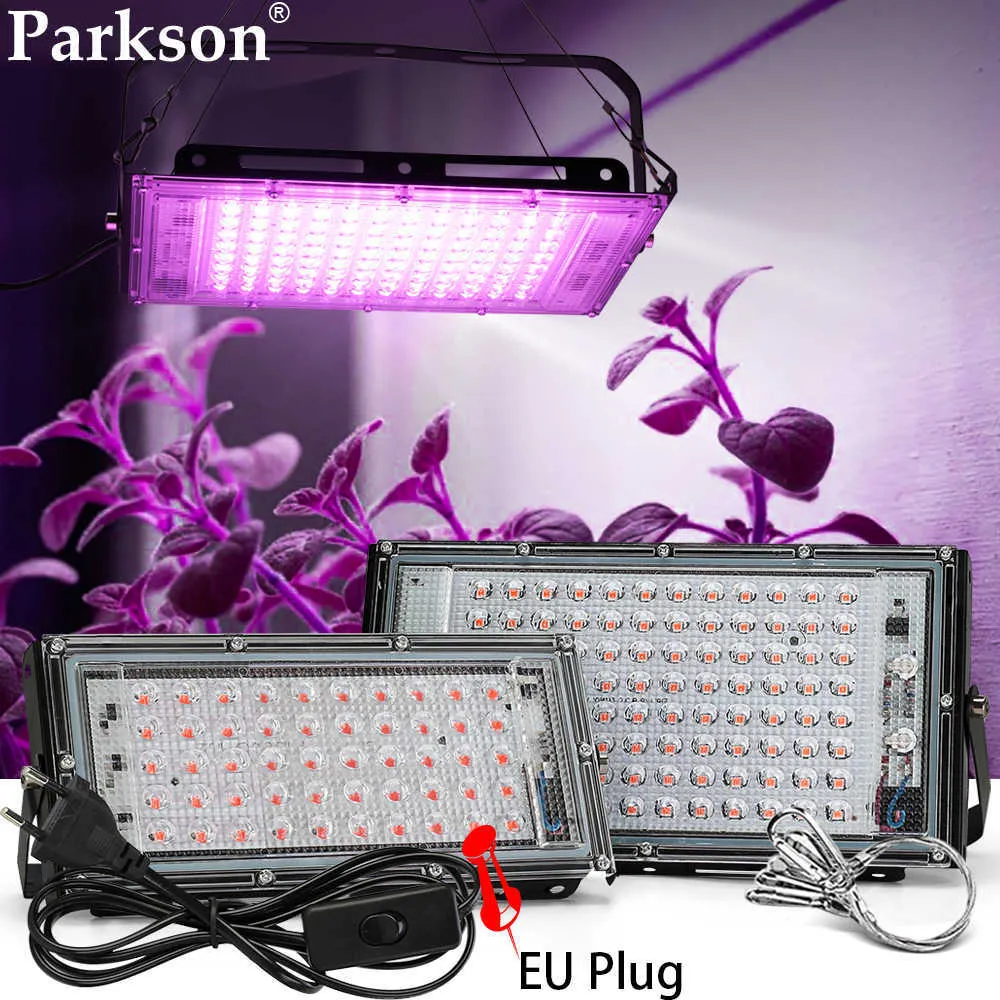 Grow Lights LED Grow Light EU Plug AC220V 50W 100W 150W Phyto Lamp LED Full Spectrum Floodlight Indoor Cultivation Lamp For Plant Greenhouse P230413