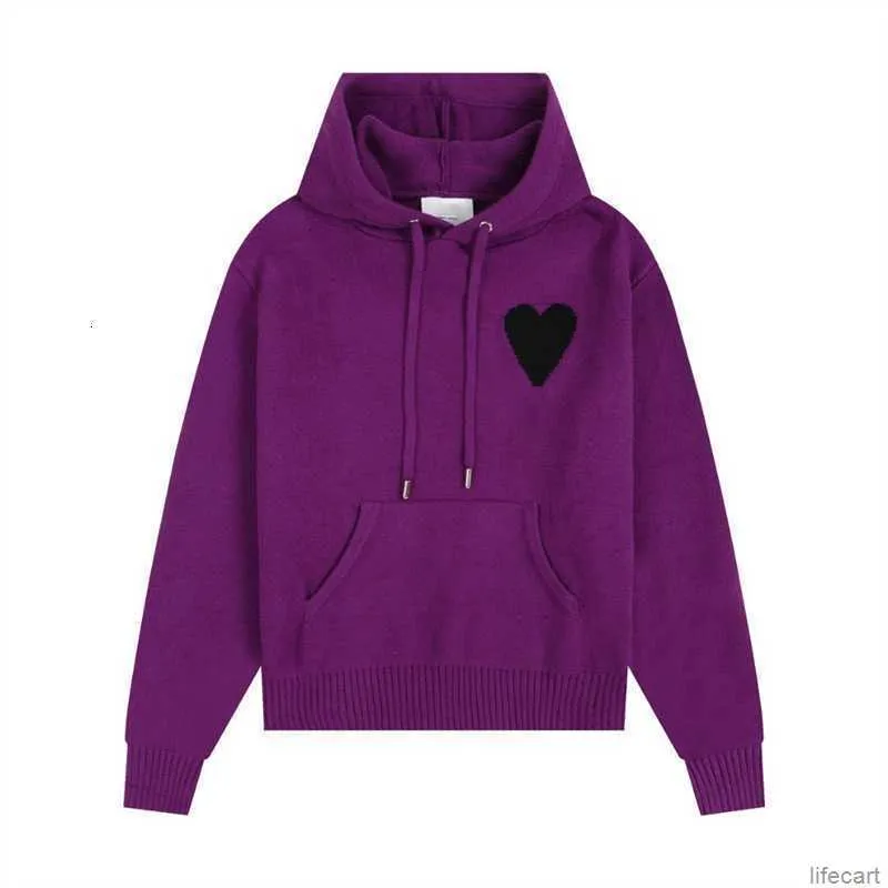 Amisweater pull stickad tröja hoody am i paris hooded pullover män kvinnor casual tröjor amiparis coeur hjärta kärlek mönster svett jumper amis 4xjt