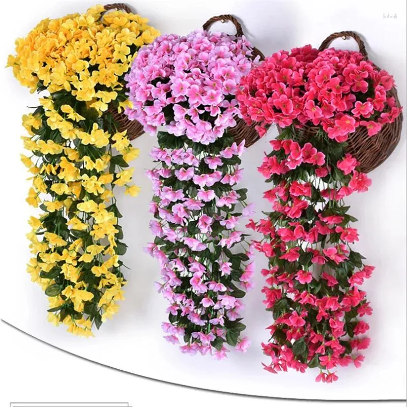 Dekorativa blommor 100 cm Violet Artificial Flower Party Decoration Simulation Valentine S Day Wedding Wall Hanging Basket Orchid Fake