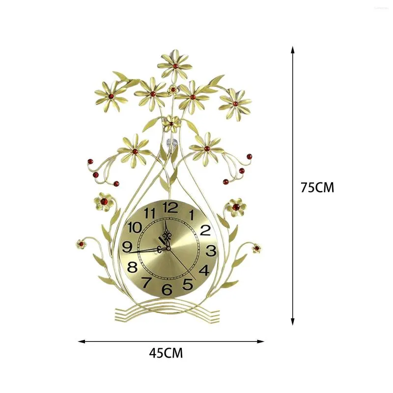 Relógios de parede Relógio de metal moderno NÃO TACHING ORNAMENT DE decoração de arte silenciosa para o quarto Domer