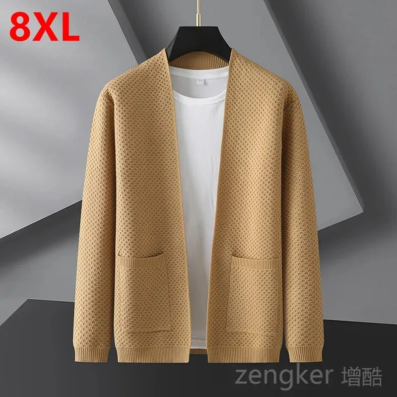 Erkekler Sweaters Sonbahar artı boyutu erkekler örme hırka jumper ceket pelerin üstleri 8xl 7xl süveter erkekler için 231114