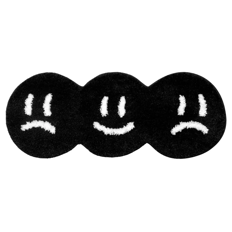 Sofa Carpets Black And White Furry Floor Bath Mat Flocking Fluffy Sofa Carpet Anti Slip Foot