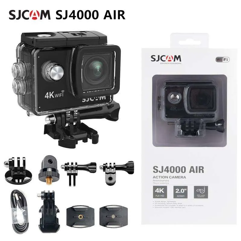 SJCAM 액션 카메라 SJ4000 AIR 4K 30PFS 1080P 4X ZOOM WIFI 오토바이 자전거 헬멧 방수 캠 스포츠 비디오 액션 카메라