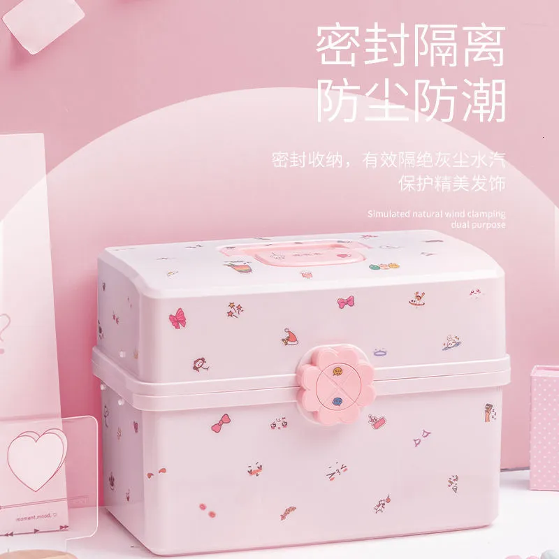 Large-capacity Children's Hair Accessories Storage Box Girl Hairpin Ring  Hair Band Rubber Band Head