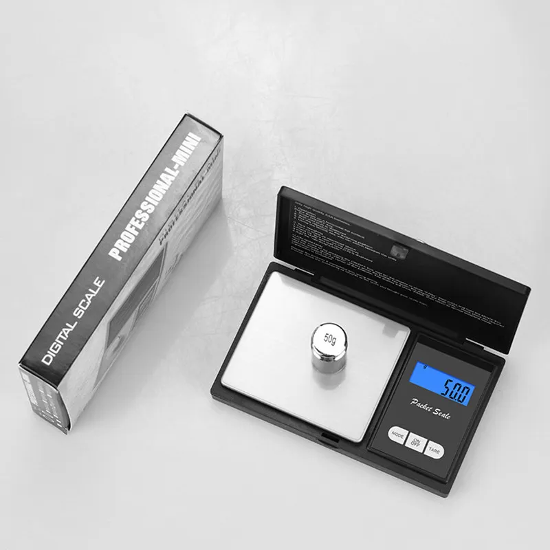 Mini balance de cuisine numérique de poche Pièce d'argent Bijoux en or Peser Balance LCD Électronique Balance de bijoux numérique Balance 100g/0.01g 200g/0.01g 500g/0.01g 1kg/0.1g