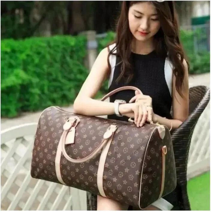 M41414/M41418 54cm bolsa Keepall bagagem Bolsas de couro PU Moda Feminina Bolsas de viagem masculina mochila feminina bolsa esportiva de grande capacidade