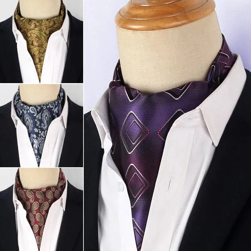 Bowm Ties Purple Printing Elegancki męski Cravat modny brytyjski styl retro formalny garnitur koszulka szalik obiad