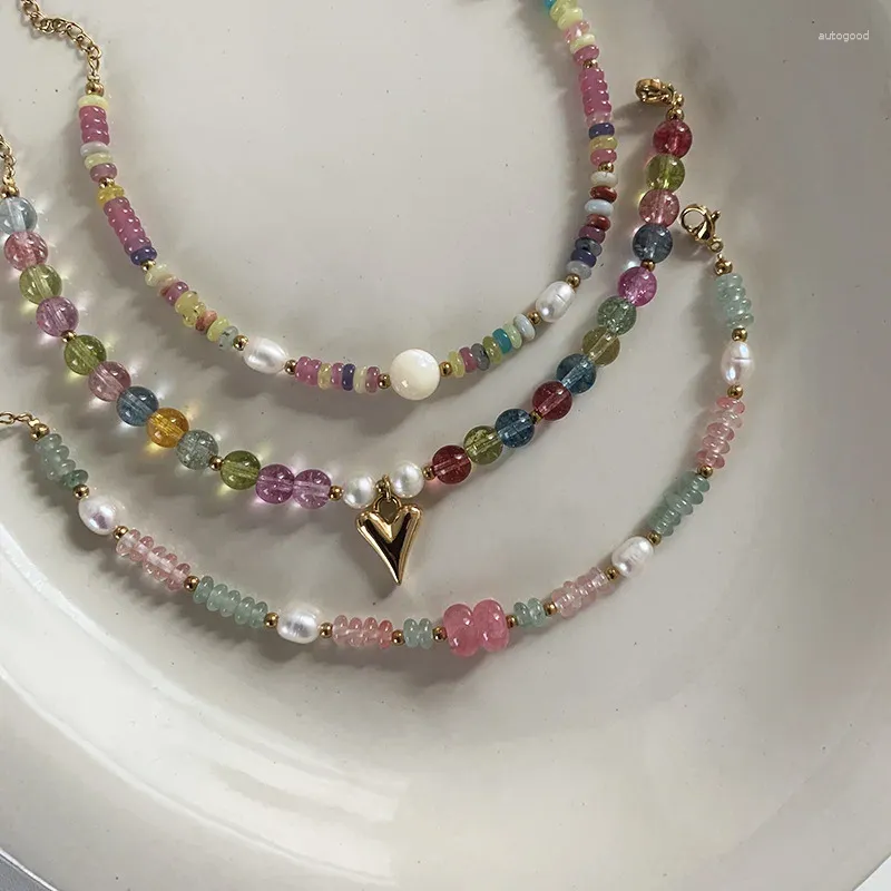 Strand coloré pierre naturelle perle d'eau douce Bracelet de perles à la main Design de mode de haute qualité Bracelets exquis femmes bijoux