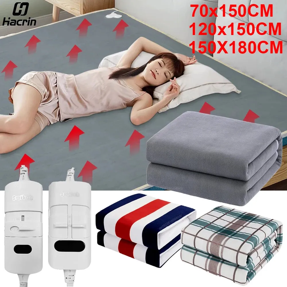 Electric Blanket Electric Blanket 220V Electric Heat Blanket Heating Mat Double Bed Single Bed Thermal Heating Blanket Electric Heating Pad Mat 231114