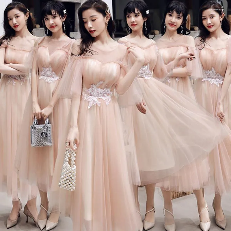 Ethnische Kleidung Chinesisches Kleid Brautjungfer Vestidos 2023 Schwester Gruppe Freundinnen Hochzeit Lange Abschlussfeier Abend Frauen Party