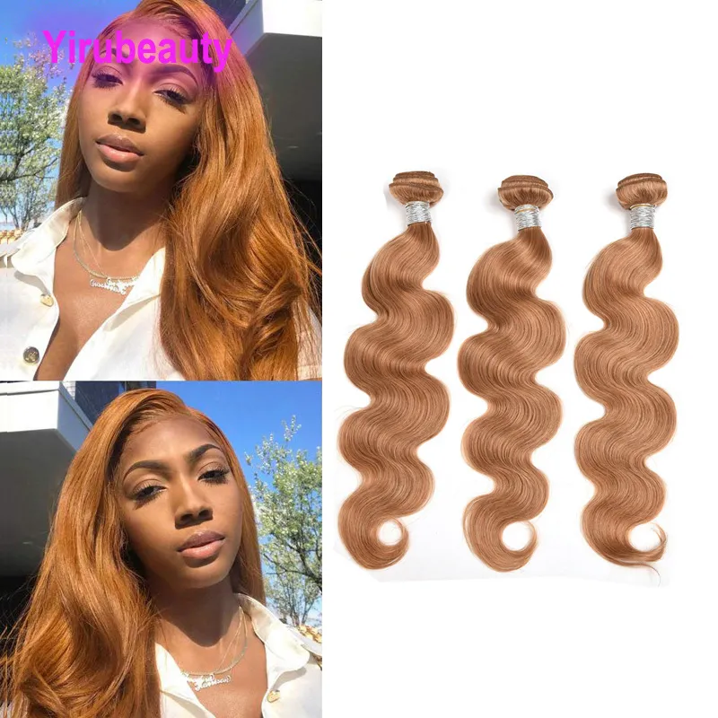 Peruaanse 100% menselijk haar honing 27# kleur lichaamsgolf 27# groothandel remy yirubeauty body wave haarweefsels