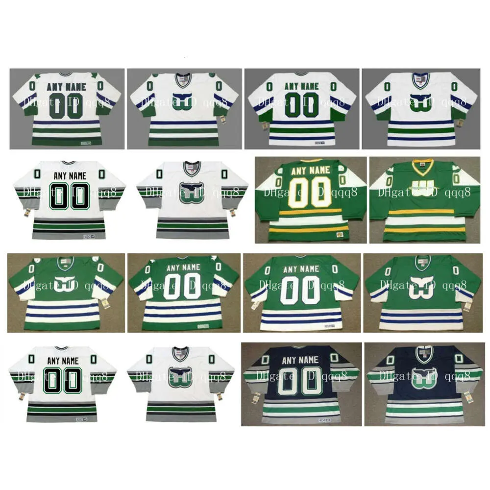 SJ Custom Vintage Hartford Whalers New England Whalers Personalizzazione Maglie di hockey su ghiaccio ed ed è una dimensione del numero di nome s-xxxxl