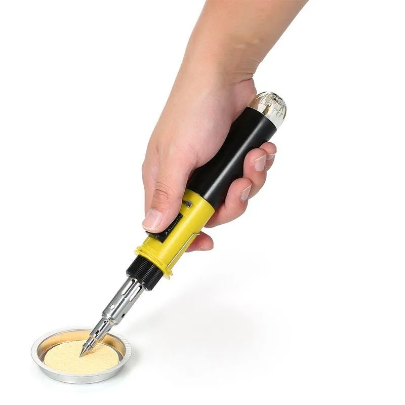 Chalumeau à Gaz Butane Sans Fil Soudeur Pistolet 1300°C Jaune - Fer à Souder Portable