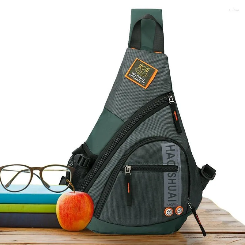 Buitenzakken herenschouder nylon taille packs sling tas crossbody sport borst dagelijkse picknick canvas messenger